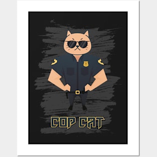 Serious Cat Cop Posters and Art